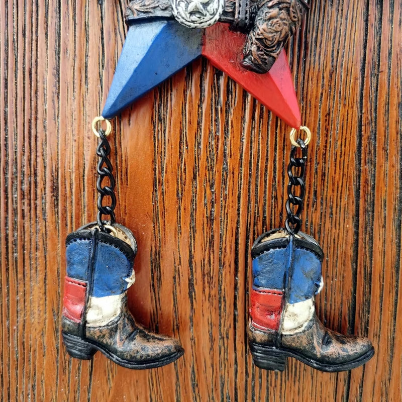 ANYDECO Holiday Hanging Ornament Cowboy Resin Rustic Wall Decor