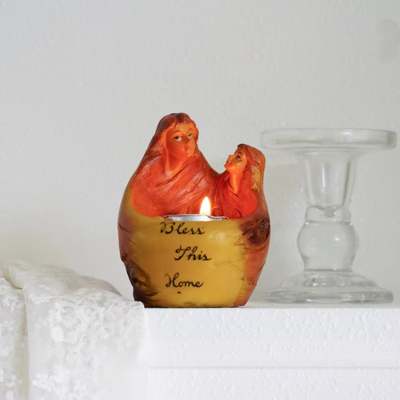 ANYDECO Candle Holder European Angel Statue Resin Candlestick Home Decor