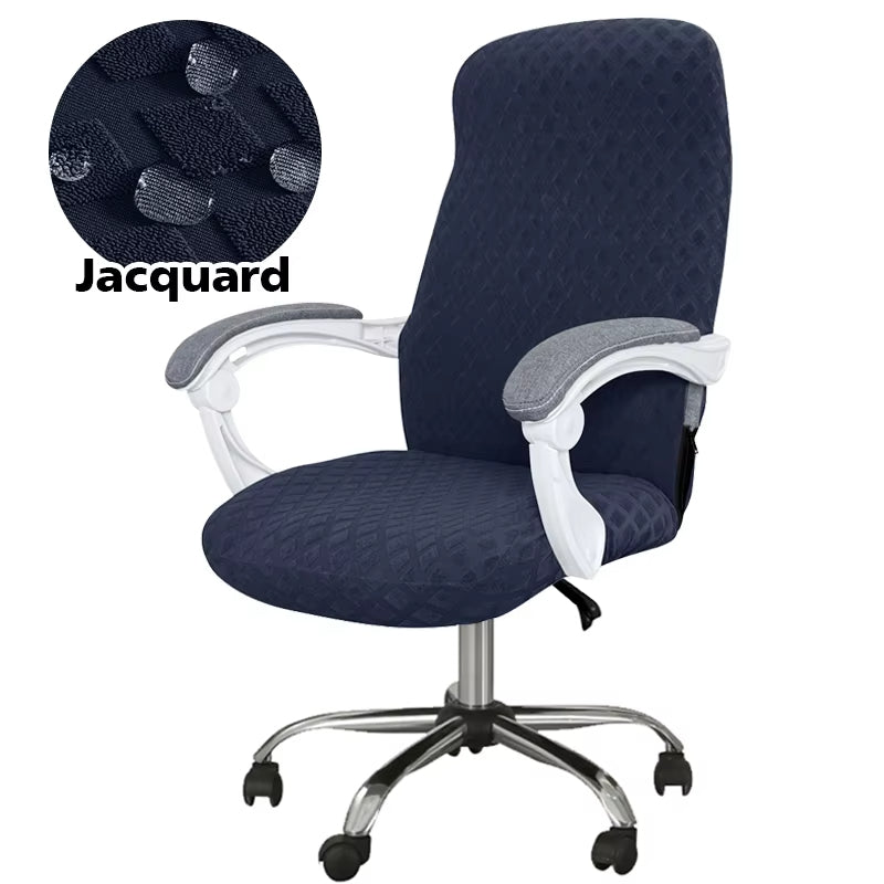 Anyseat Office Chair Cover Navy Waterproof Anti Dirt Stretchable Spandex Jacquard Slipcover