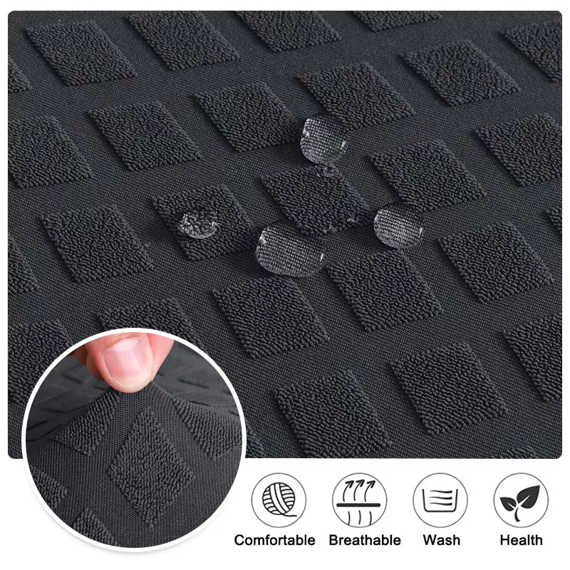 Anyseat Office Chair Cover Black Waterproof Anti Dirt Stretchable Spandex Jacquard Slipcover