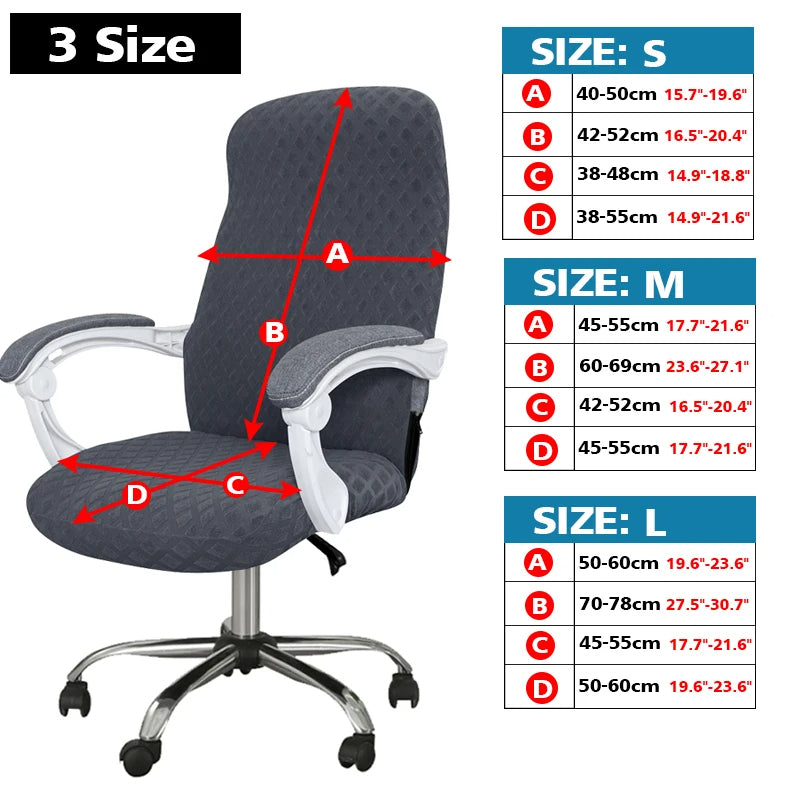Anyseat Office Chair Cover Black Waterproof Anti Dirt Stretchable Spandex Jacquard Slipcover
