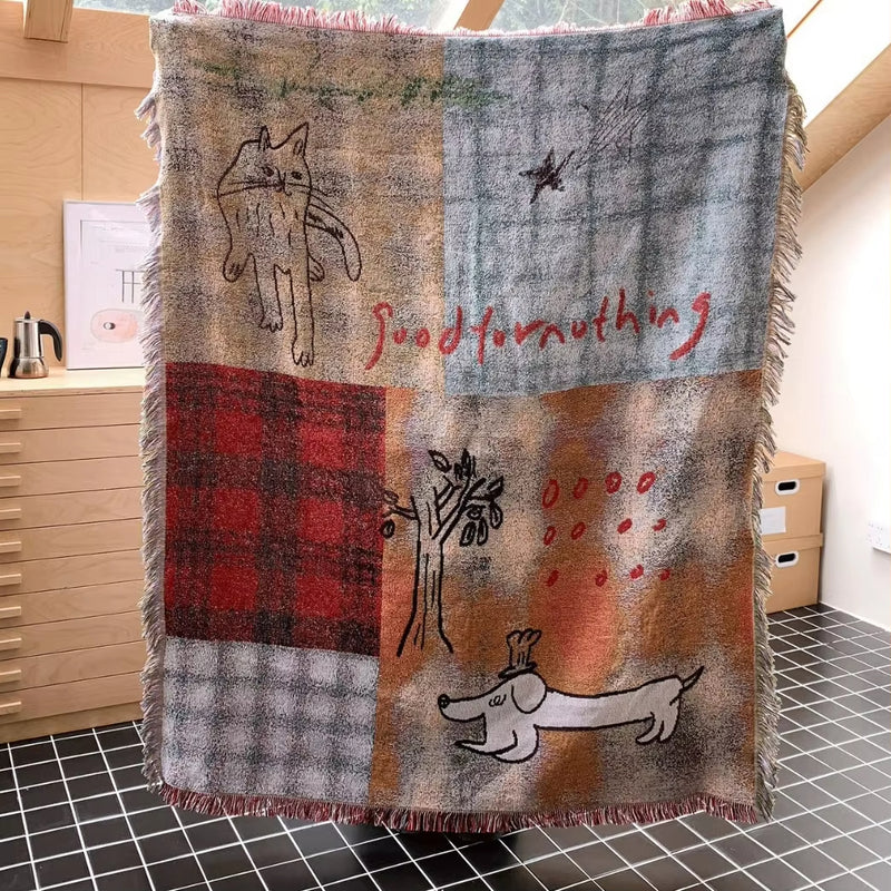 Anycozy Plaid Style Throw Blanket Camping Mat 130x160cm