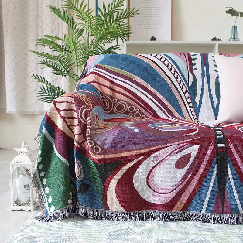 Anycozy 130x160cm Throw Blanket Butterfly Double-Sided Sofa Mat