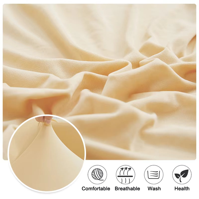 Anyseat Sofa Cover Lake Blue Armless Futon Slipcover with Ruffle Skirt Stretch Sofa Bed Protector