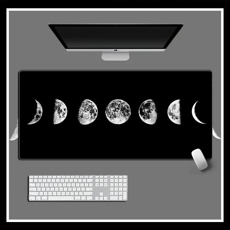 ANYMOB Mouse Pad Black 400X900X4MM Moon Art Gaming Mouse Pad Keyboard Carpet Pad