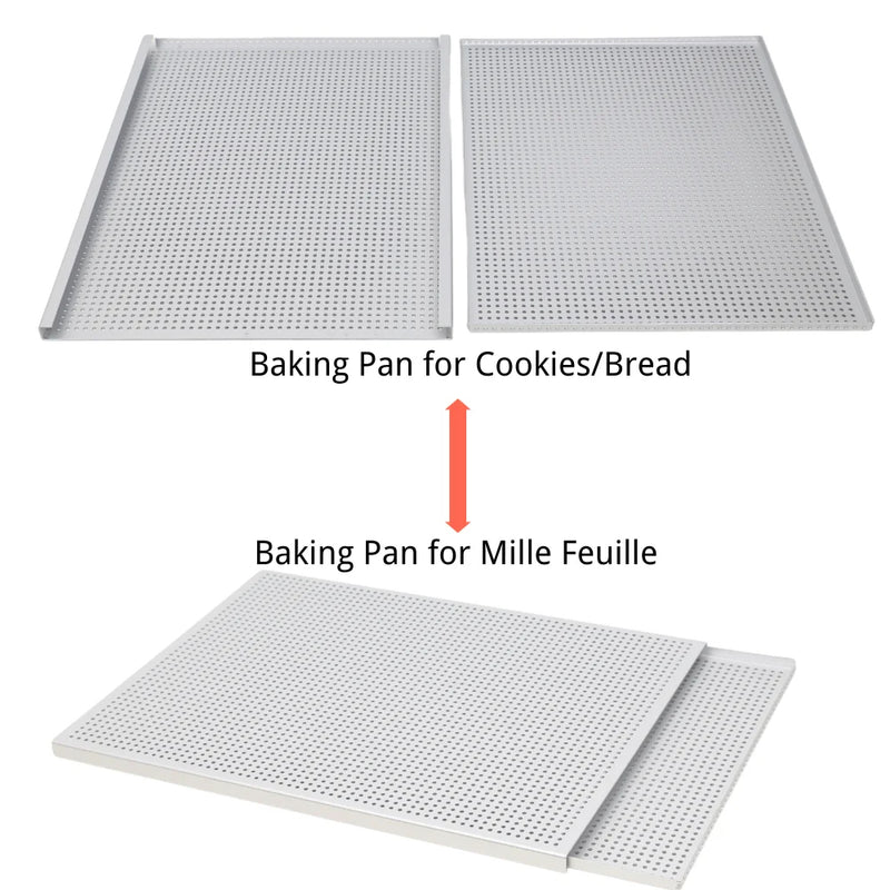 ANYGLEAM Baking Tray Silver 1.5mm Rectangular Perforated Pastry Sheet Pan With Hole