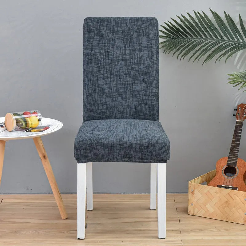 Anyseat Chair Cover Dark Gray Plain Scratch Design Elastic Slipcover Dining Decor