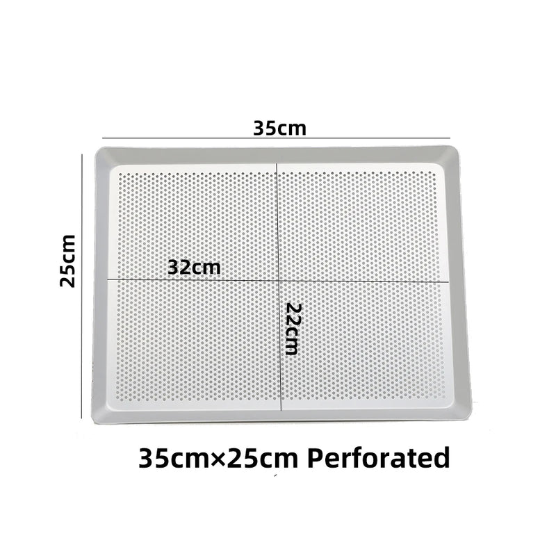 ANYGLEAM Baking Tray Silver 1Pc Rectangular Perforated Oven Pastry Sheet Pan With Hole