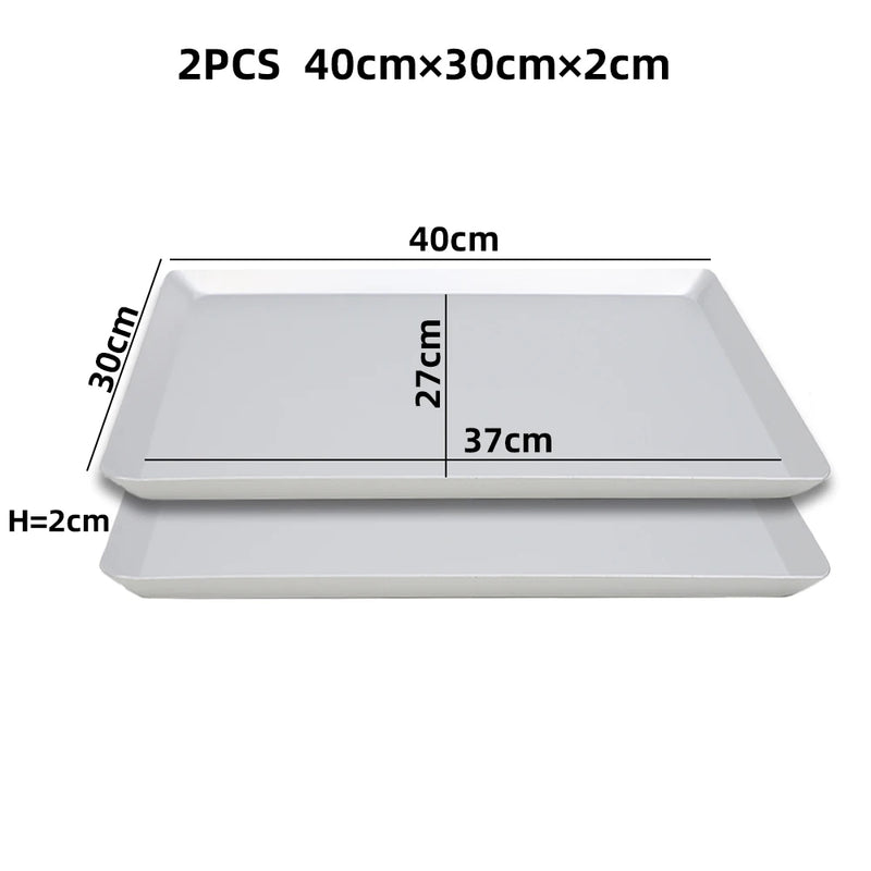 ANYGLEAM Baking Tray 2Pcs Rectangular Oven Pastry Sheet Pan