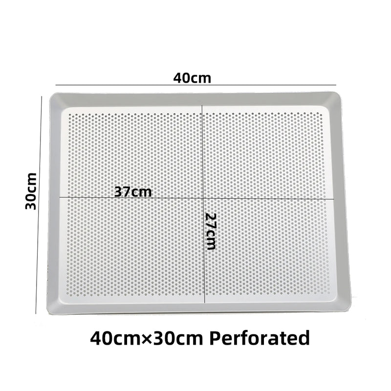 ANYGLEAM Baking Tray Silver 1Pc Rectangular Perforated Oven Pastry Sheet Pan With Hole