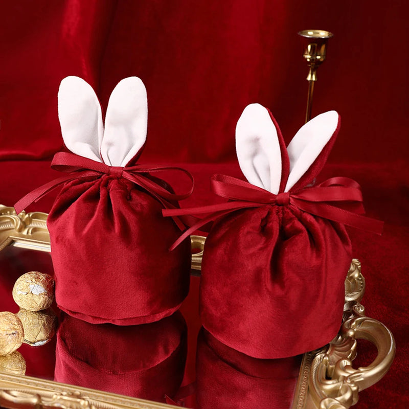 ANYPARTY Treat Bag Velvet Easter Bunny Ears Party Favors Storage