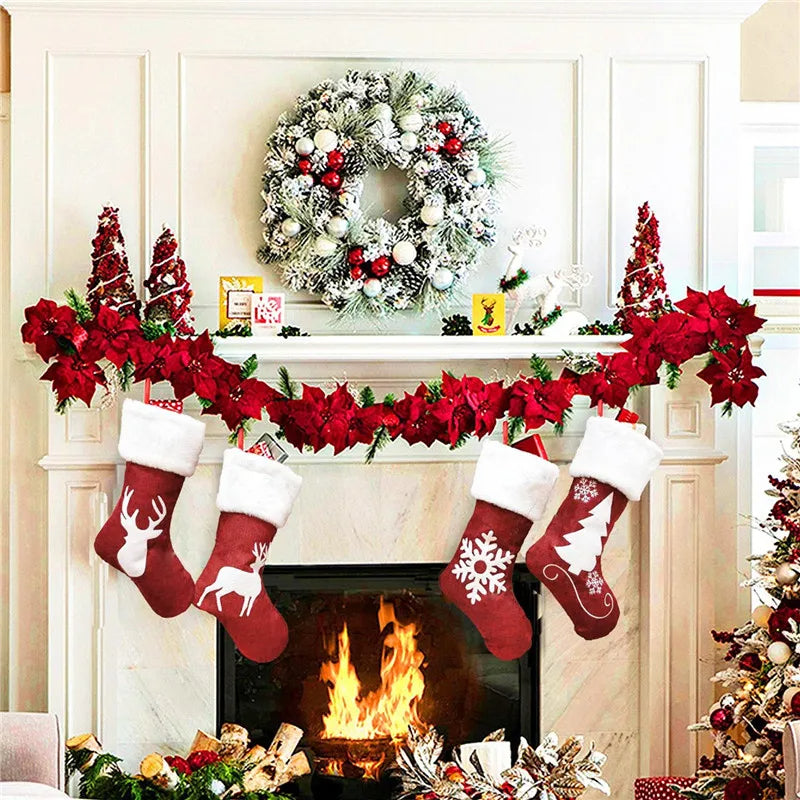 ANYDECO Christmas Stockings Hanging Socks Gift Candy Bag Decorations