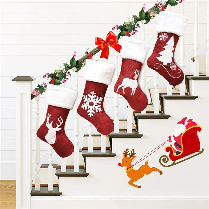 ANYDECO Christmas Stockings Hanging Socks Gift Candy Bag Decorations