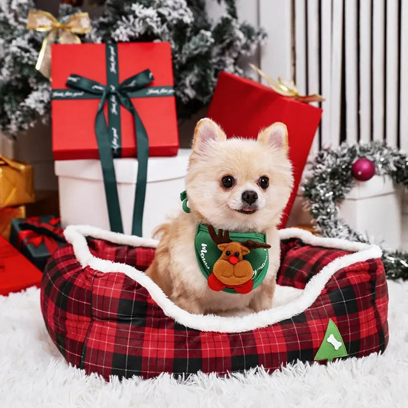 Anypet Christmas Pet Bed – Waterproof Sofa with Soft Cotton & Removable Cushion
