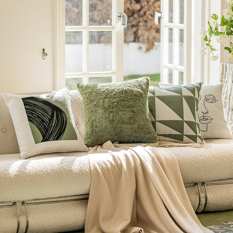 Anypillow Plain Shaggy Plush Decorative Cushion Cover – Soft Throw Pillowcase for Sofa & Bed