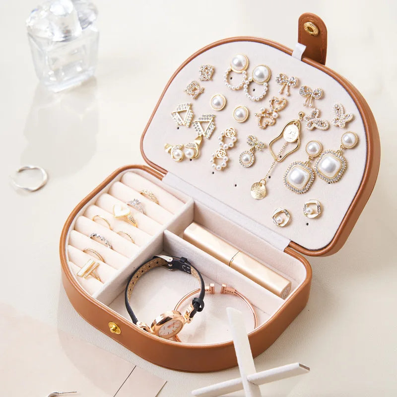 Anyvogue Jewelry Box Portable Semicircular Shell Shaped Organizer with Antioxidant Protection