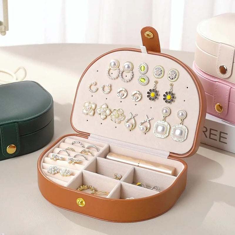 Anyvogue Jewelry Box Portable Semicircular Shell Shaped Organizer with Antioxidant Protection