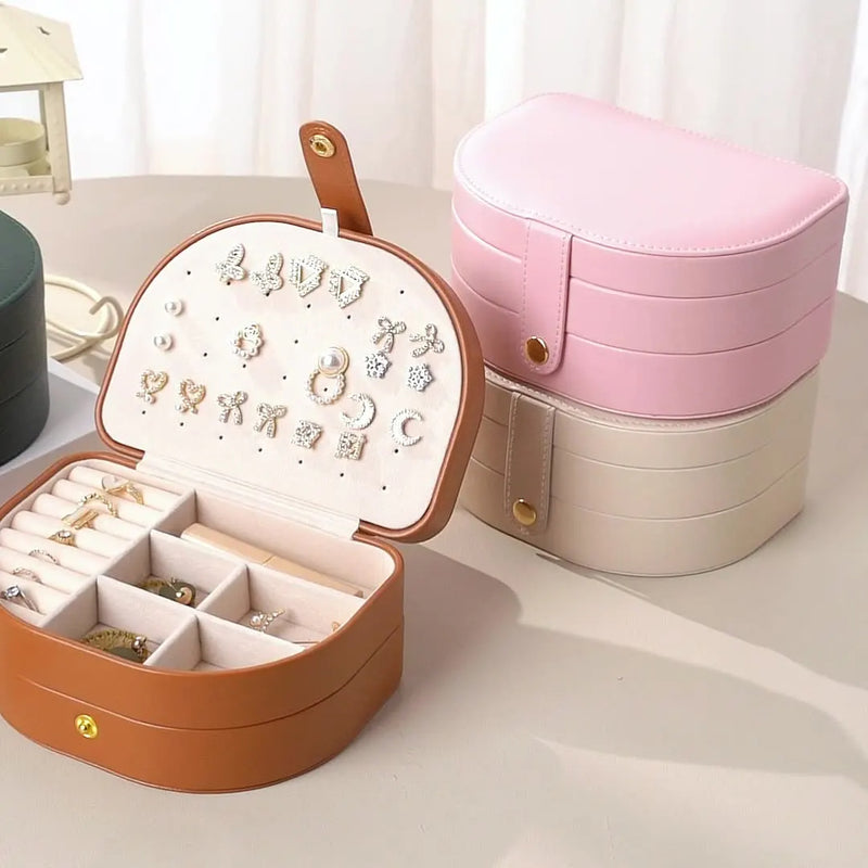 Anyvogue Jewelry Box Half Circle Fliptop Cassette Button Organizer