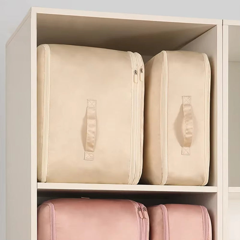 Anysort Storage Bag 1PC Pink Multifunctional Self Compression and Ultra Space Saving Organizer For Quilts And Clothes