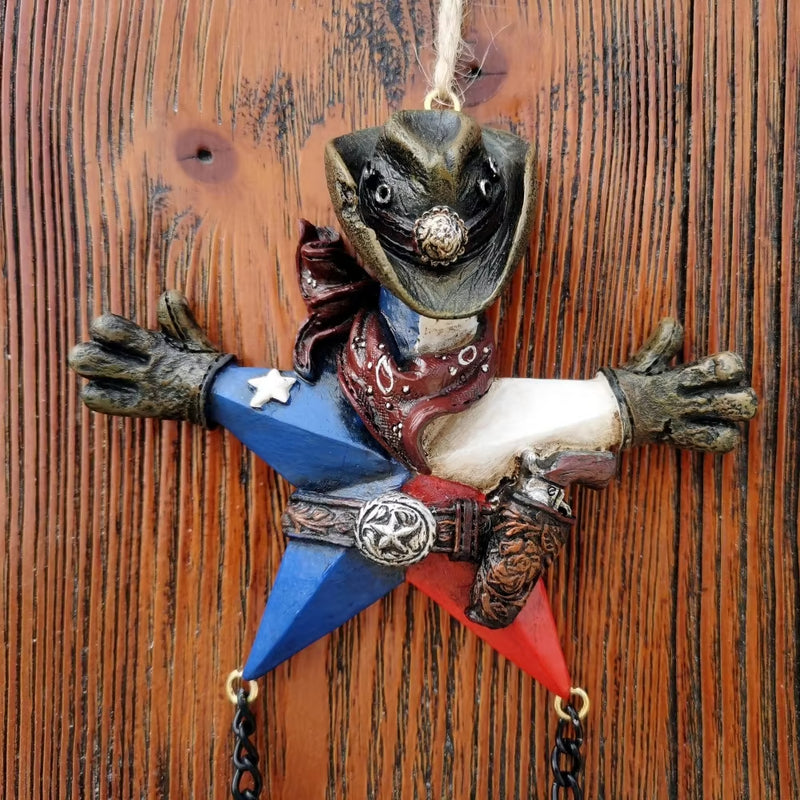 ANYDECO Holiday Hanging Ornament Cowboy Resin Rustic Wall Decor