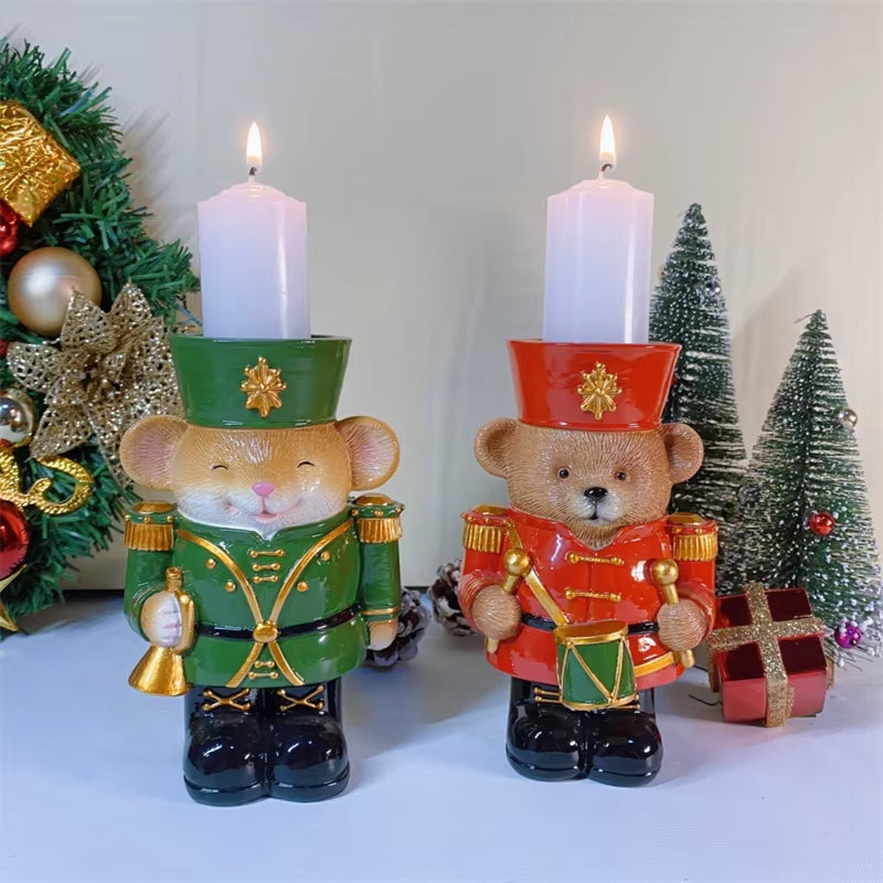 ANYDECO Candle Holder European Resin Soldier Figurine Christmas Decoration