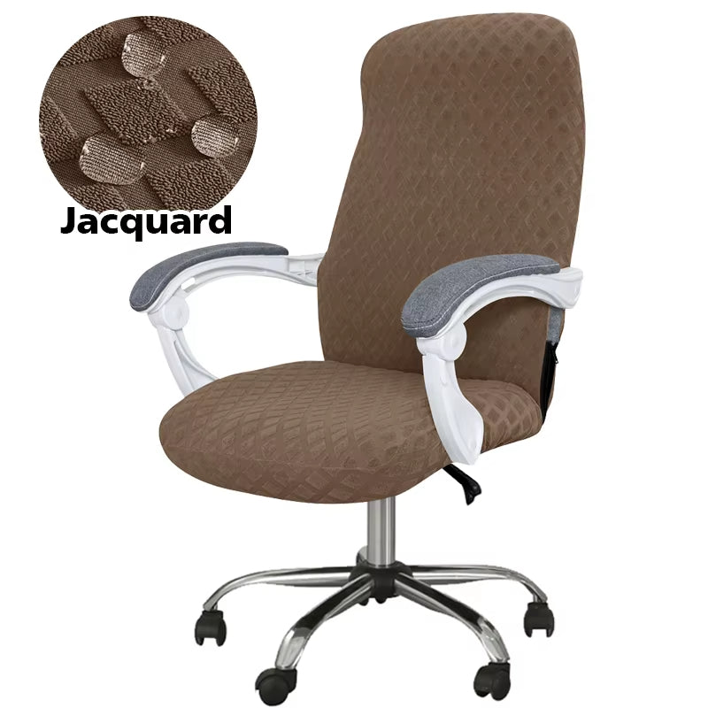 Anyseat Office Chair Cover Coffee Waterproof Anti Dirt Stretchable Spandex Jacquard Slipcover