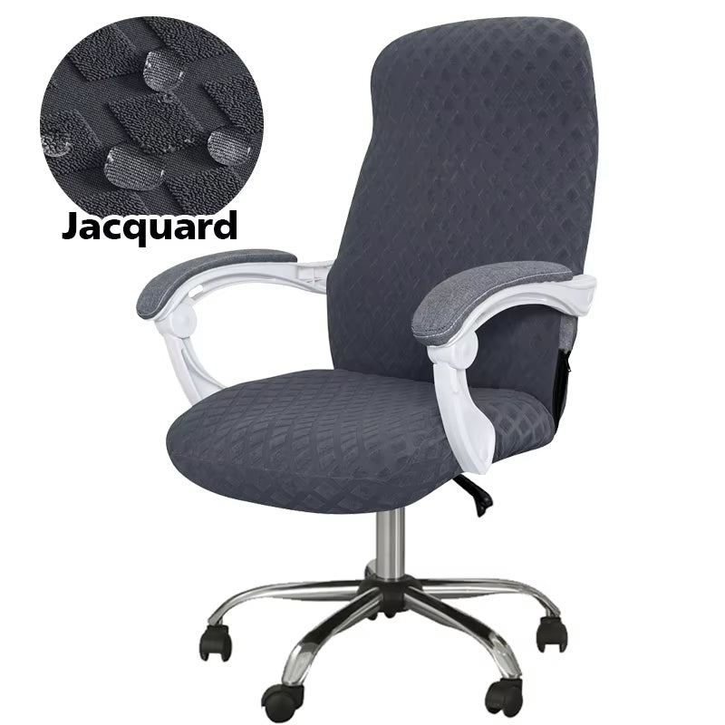 Anyseat Office Chair Cover Grey Waterproof Anti Dirt Stretchable Spandex Jacquard Slipcover