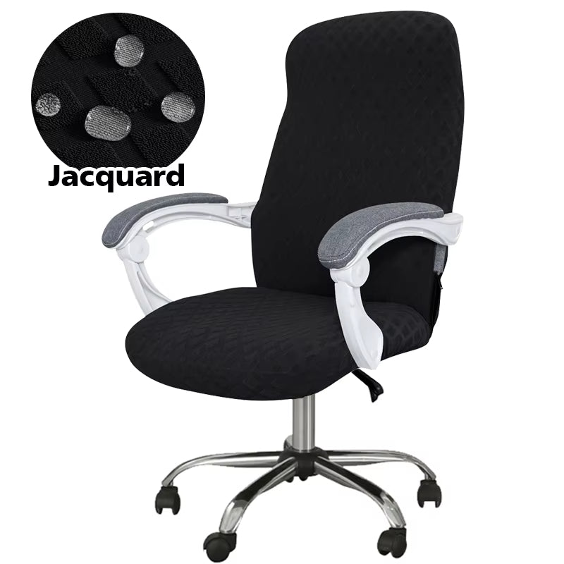 Anyseat Office Chair Cover Black Waterproof Anti Dirt Stretchable Spandex Jacquard Slipcover