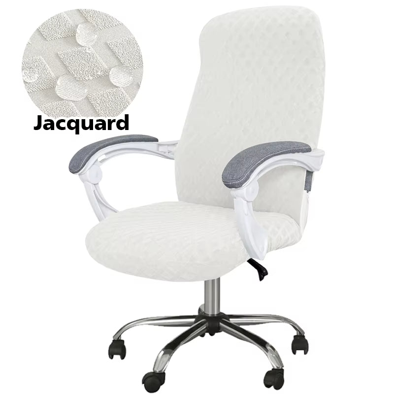 Anyseat Office Chair Cover White Waterproof Anti Dirt Stretchable Spandex Jacquard Slipcover