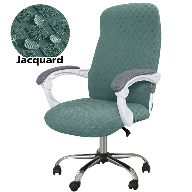 Anyseat Office Chair Cover Green Waterproof Anti Dirt Stretchable Spandex Jacquard Slipcover
