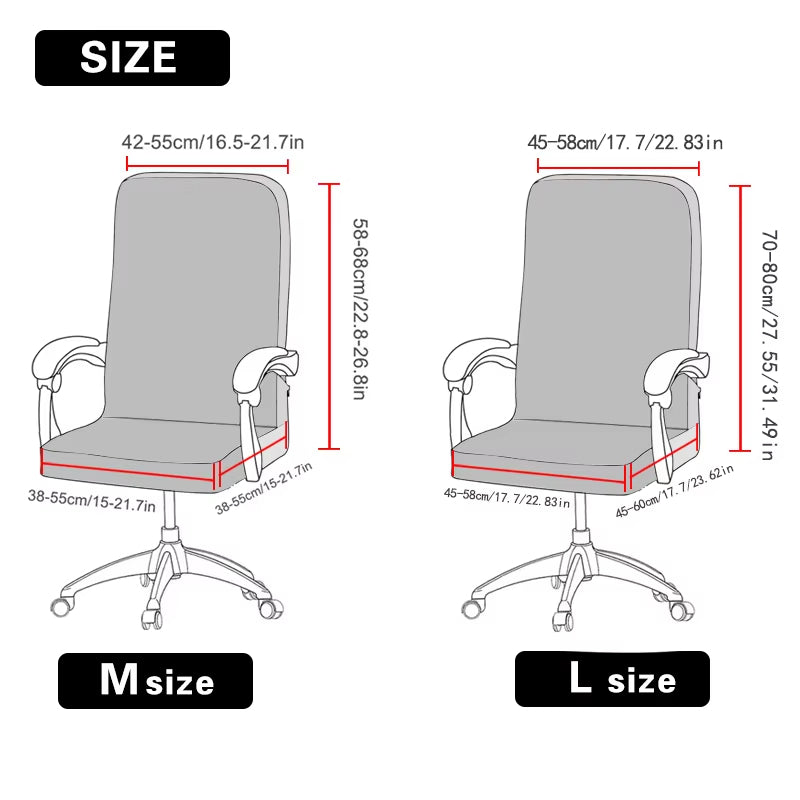 Anyseat Ivory Velvet Office Chair Cover – Zippered Stretchable High‑Back Slipcover Protector