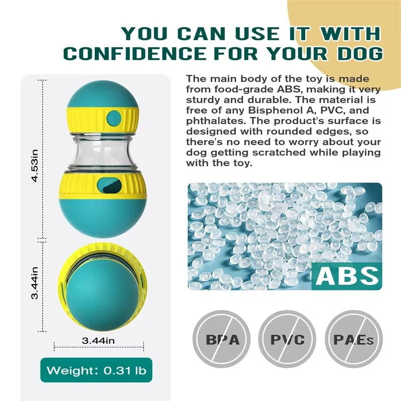 ANYWAGS Dog Treat Dispenser Interactive Tumbler Leaky Food Ball Toy