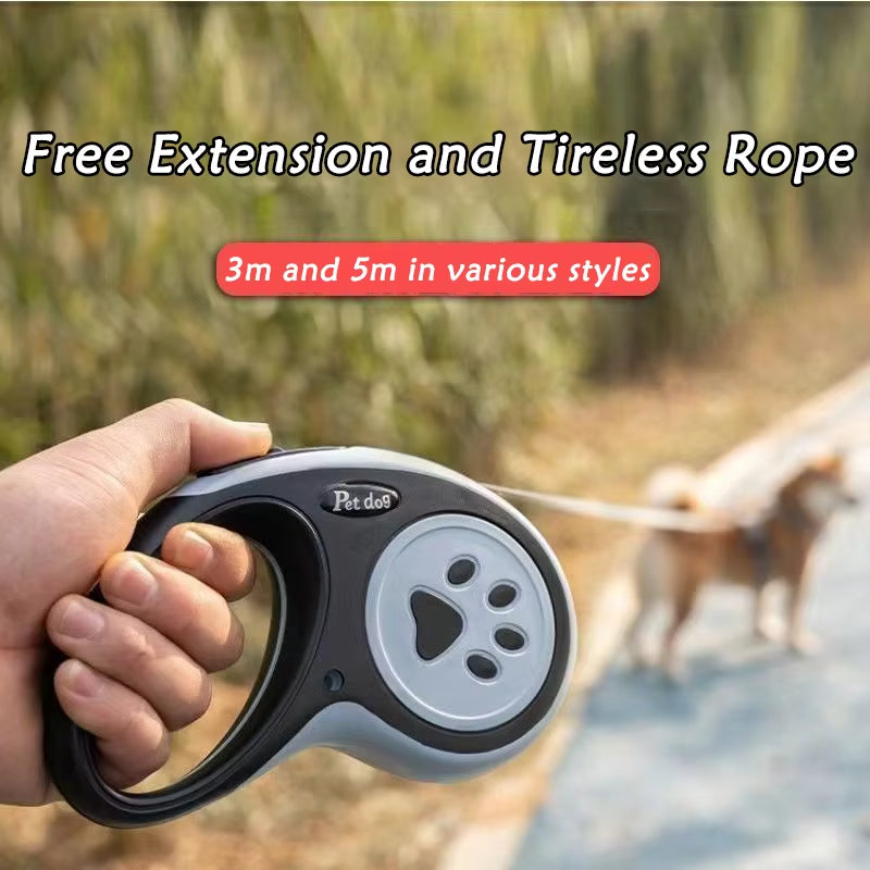 ANYWAGS Pet Leash Pink Retractable Nylon Lead Walking Traction for Dog Cats