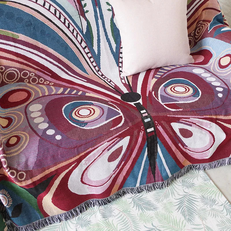 Anycozy 130x160cm Throw Blanket Butterfly Double-Sided Sofa Mat