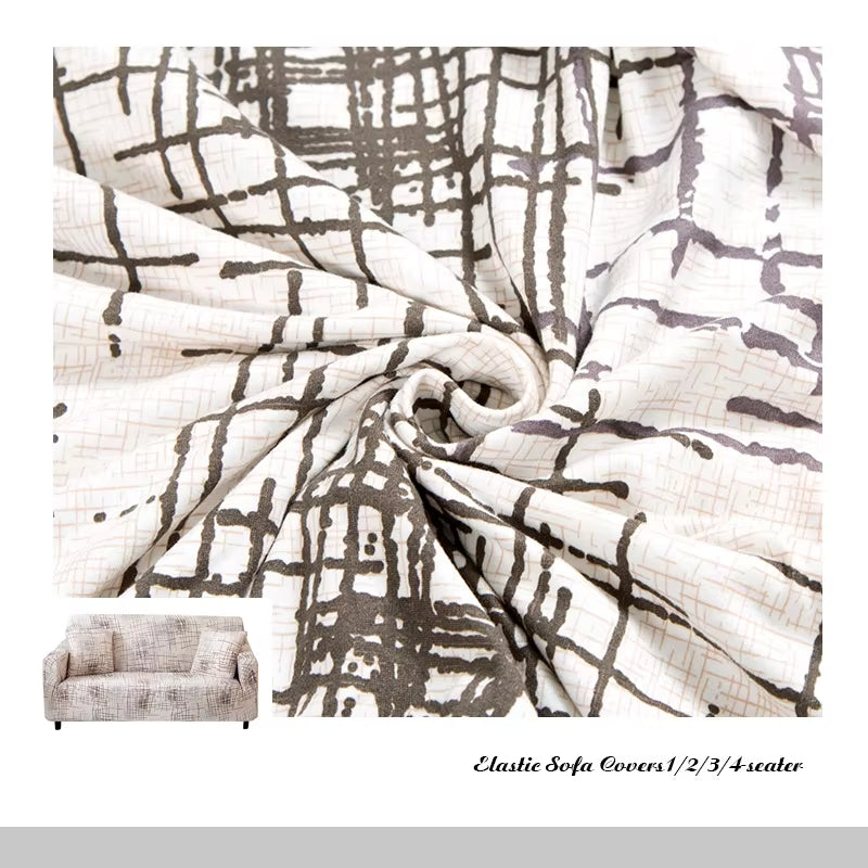 Anyseat Sofa Cover Textured Abstract Pattern L Shape Stretch Couch Protector