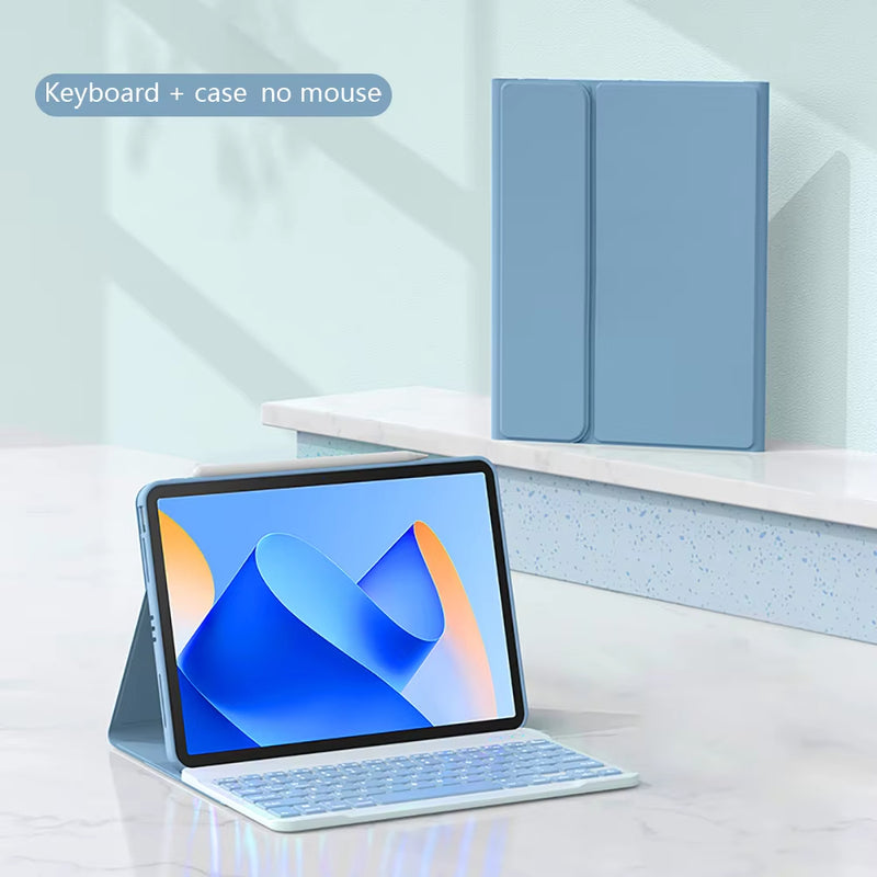 ANYMOB iPad Case Ice Blue Detachable Magnetic Bluetooth Keyboard with Protective Cover