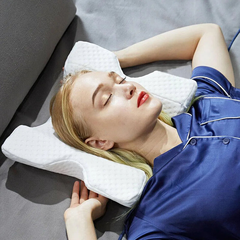 Anypillow White Arched Nap Pillow Ergonomic Desk Rest Cushion With Cuddle Arm Hole For Neck And Shoulder Support