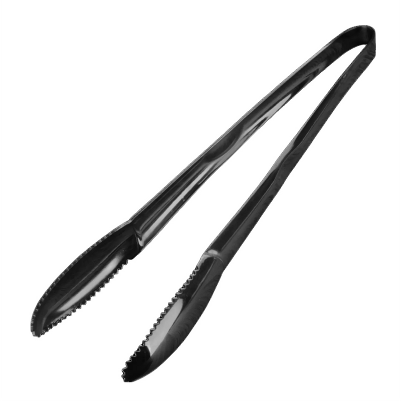 Anygleam Tong Black 2Pcs Stainless Steel Clip Tableware for Salad, BBQ and Grill Party Accessory