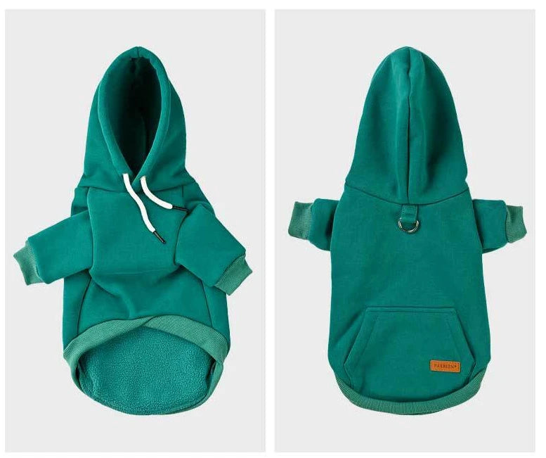 ANYWAGS Pet Clothes Gray Warm Fleece Hoodie Jacket with Back Pockets Sweatshirt for Cosplay and Cold Weathers