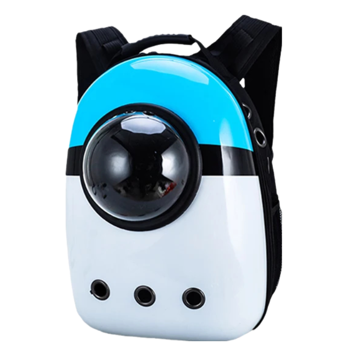 ANYWAGS Pet Carrier Blue and White No Print Breathable Space Capsule Travel On the Go Bag For Pet
