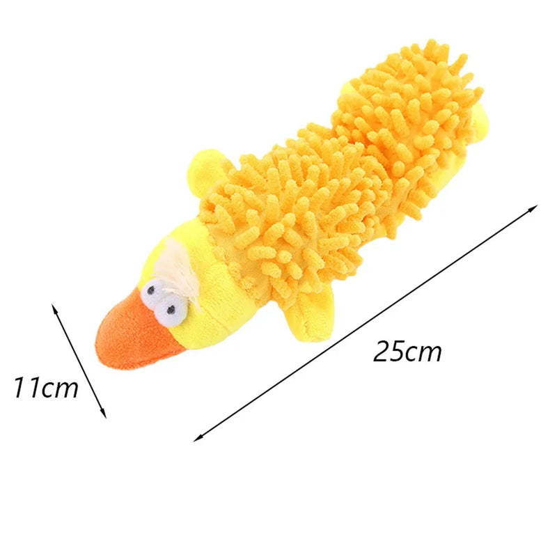 ANYWAGS Pet Toys Yellow Plush Squeaky Duck Soft Play Gear