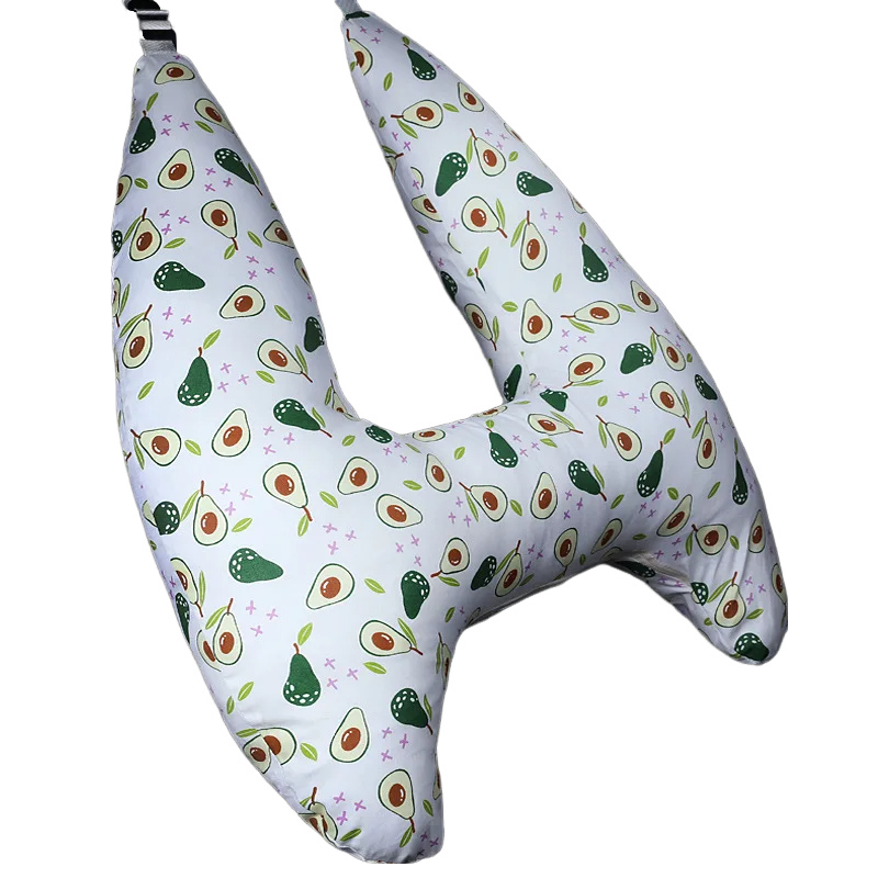 Anypillow Car Travel Pillow UShape Avocado Pattern Children Travel Pillow Cushion for Car Seat, Safety Neck Pillow for Kids