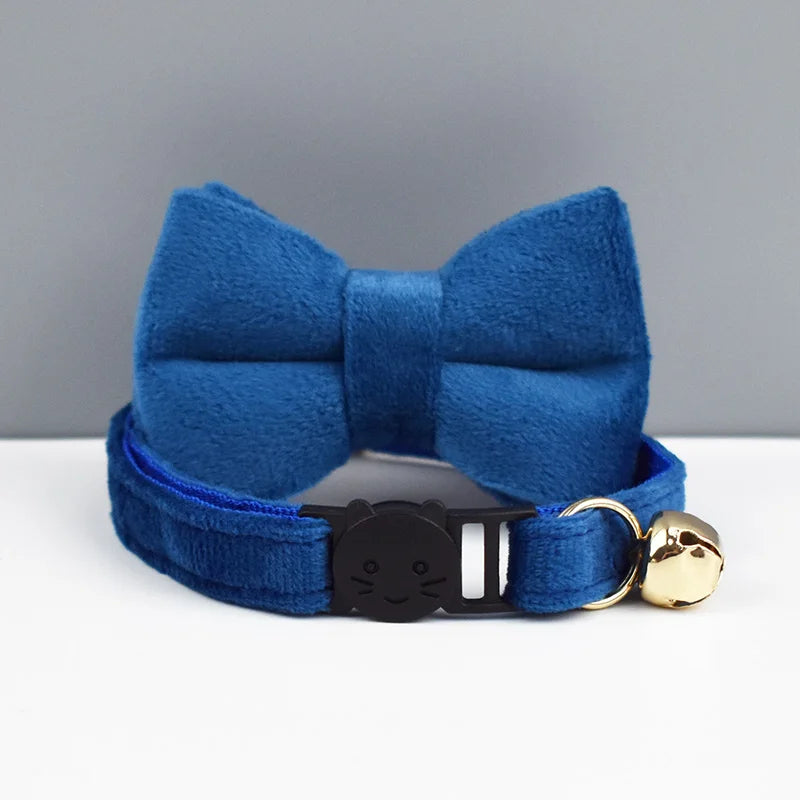 ANYWAGS Cat Collar Blue Small Bow with Safety Buckle, Bell, and Durable Strap Stylish and Comfortable Pet Accessory