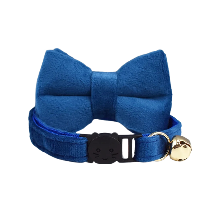 ANYWAGS Cat Collar Blue Large Bow with Safety Buckle, Bell, and Durable Strap Stylish and Comfortable Pet Accessory