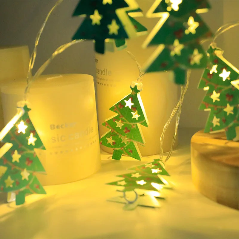 ANYDECO Christmas Lights Festive Theme Yellow LED USB Hanging Holiday Decorations