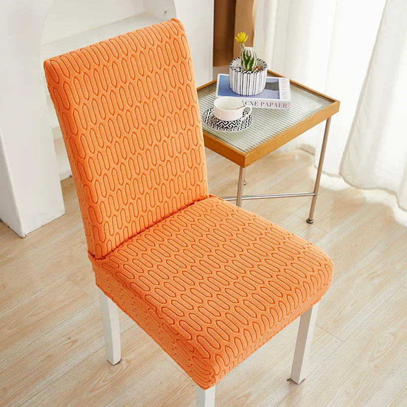 Anyseat Chair Cover Orange Wavey Lines Design with Elastic Material for Dining Room Kitchen Wedding Hotel Banquet Restaurant