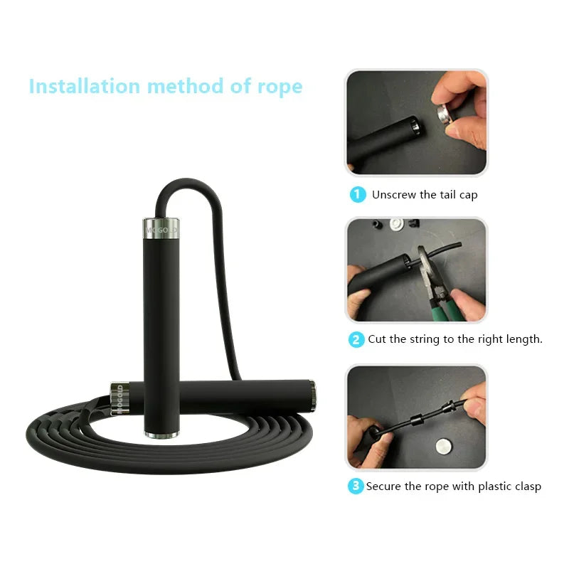 Anyfitness Jump Rope Adjustable Boxing with Dual Ball Bearings Fitness Cardio and Weight Loss Training