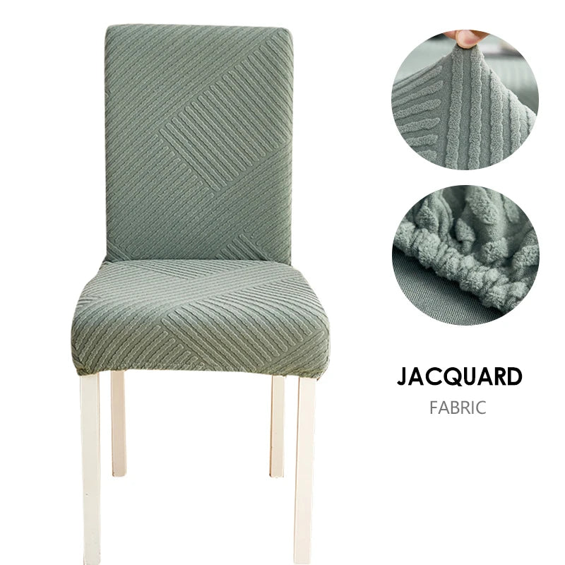 Anyseat Chair Cover Cypress Green Knitted Lines Design with Anti-Dirt and Elastic Material for Dining Room Kitchen Wedding Hotel Banquet Restaurant