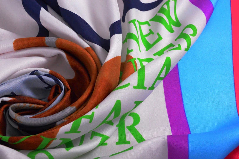 Anyyou Scarf for Women Orange Lovely Bear Letters Twill Scarves Wraps Ladies Fashion Autumn Winter 90*90cm Dark Pink Silk Shawl