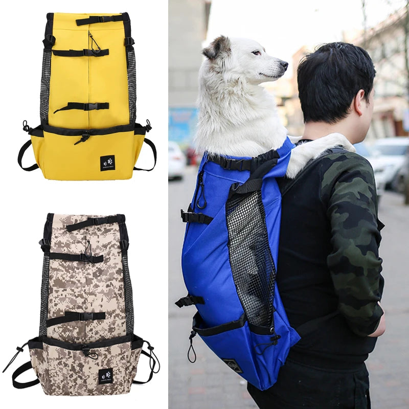 Anypet Pet Carrier XL Light Gray Travel Riding Driving Pet Backpack for Medium to Large Dogs with Pockets for Pet Supplies